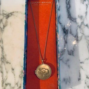 NWT Lucky Brand Elephant Locket Necklace